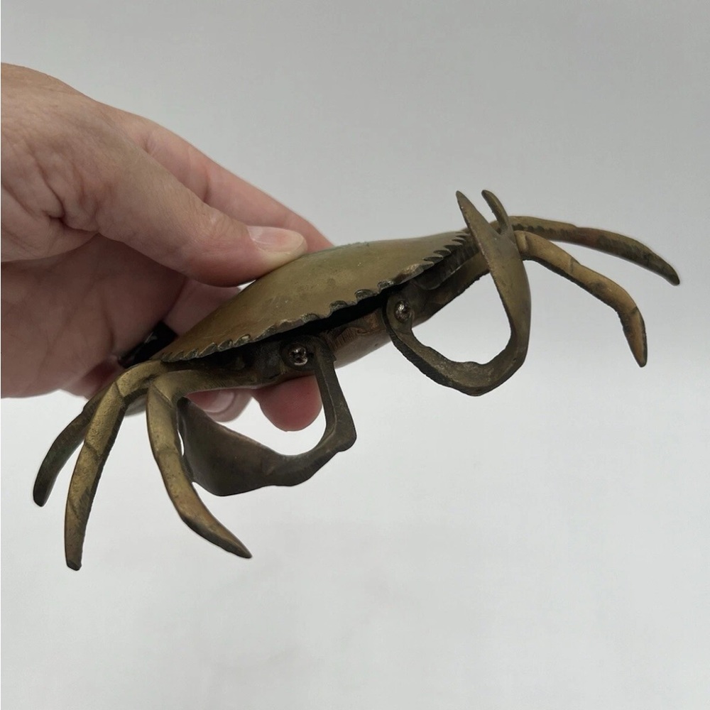 Vintage Brass Crab Ashtray With Lid. Needs Cleaning, Lid Broken